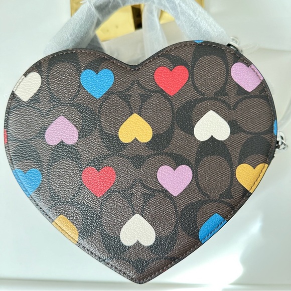 Coach Heart Crossbody In Signature Canvas With Heart Print style CP022 - Picture 5 of 16